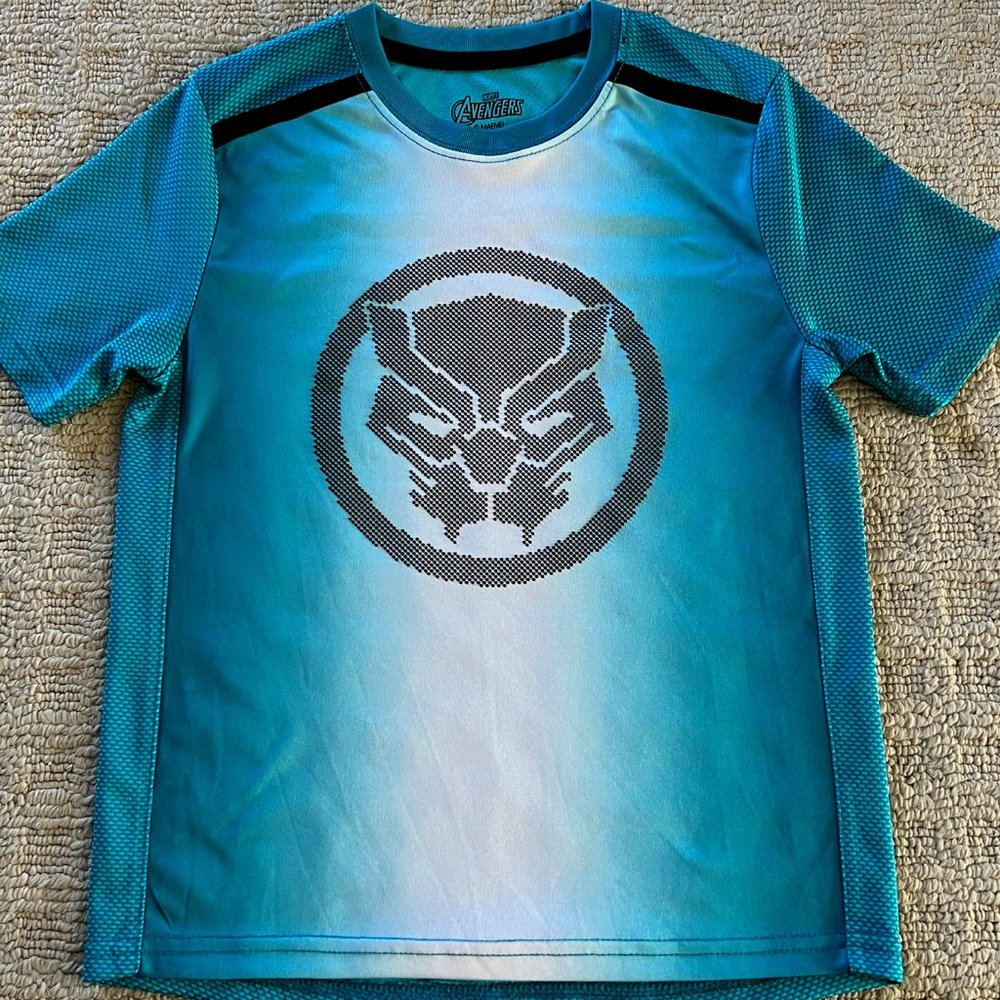 Marvel Avengers Boys Black Panther Shirt - Size Medium (8)